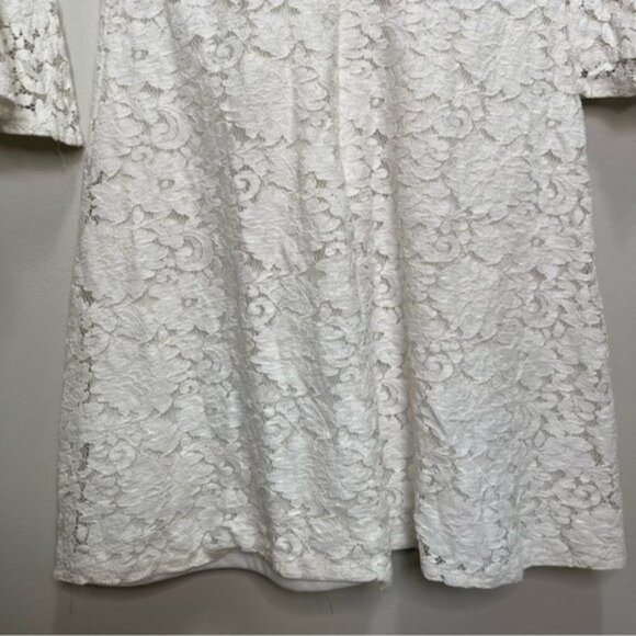 Lulus Favorite Flair White Lace Flounce Sleeve Dress Size Small Romantic - Picture 12 of 15